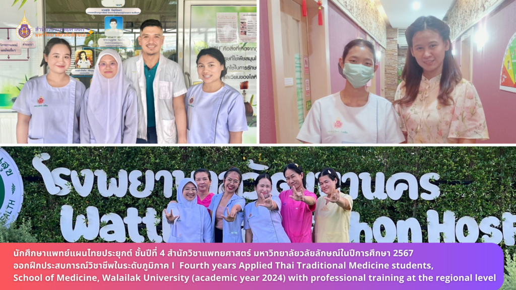 Fourth years Applied Thai Traditional Medicine students, School of Medicine, Walailak University (academic year 2024) with professional training at the regional level
