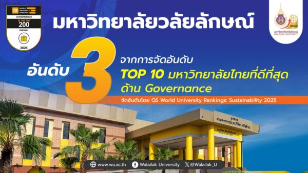 สำนักวิชาแพทยศาสตร์ยินดี ม.วลัยลักษณ์ ติดอันดับ 3 QS Sustainability 2025