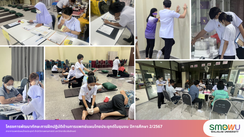 โครงการพัฒนาทักษะการฝึกปฏิบัติด้านการแพทย์แผนไทยประยุกต์ในชุมชน ปีการศึกษา 2/2567 โดยสาขาการเเพทย์แผนไทยประยุกต์ สำนักวิชาแพทยศาสตร์ มหาวิทยาลัยวลัยลักษณ์
