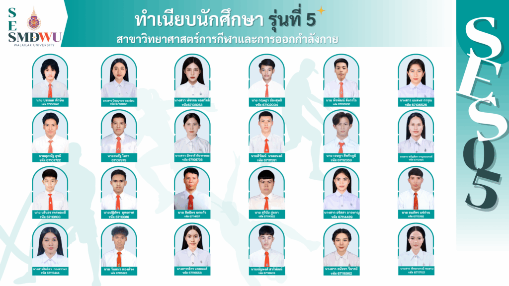 ทำเนียบนักศึกษาวิทยาศาสตร์การกีฬา รุ่นที่ 5