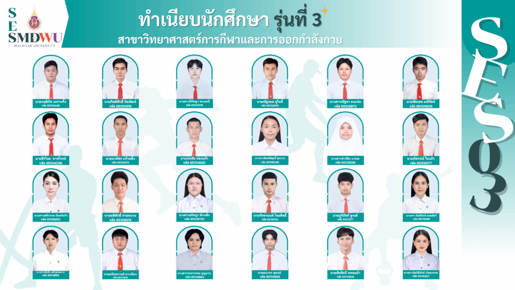ทำเนียบนักศึกษาวิทยาศาสตร์การกีฬา รุ่นที่ 3