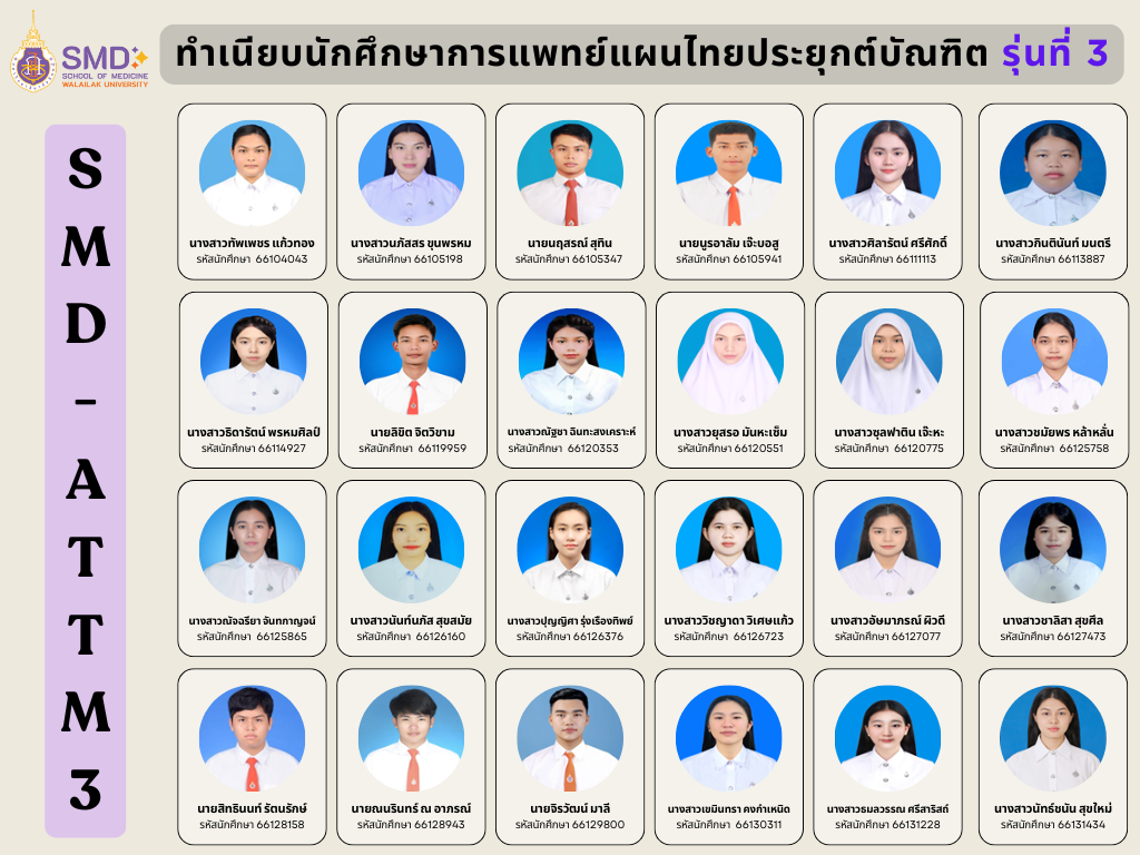 ทำเนียบนักศึกษาการแพทย์แผนไทยประยุกต์รุ่นที่ 3