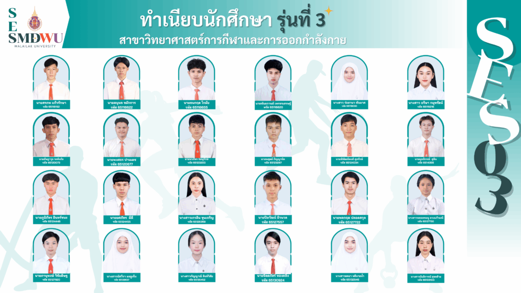ทำเนียบนักศึกษาวิทยาศาสตร์การกีฬา รุ่นที่ 3
