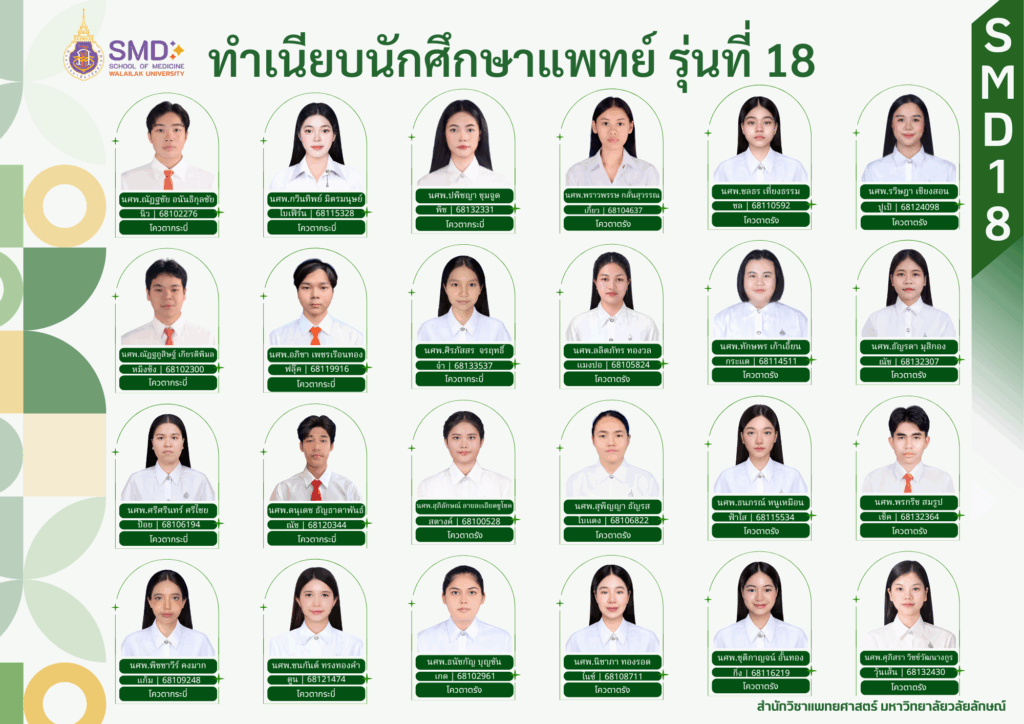 ทำเนียบนักศึกษาแพทย์รุ่นที่ 18