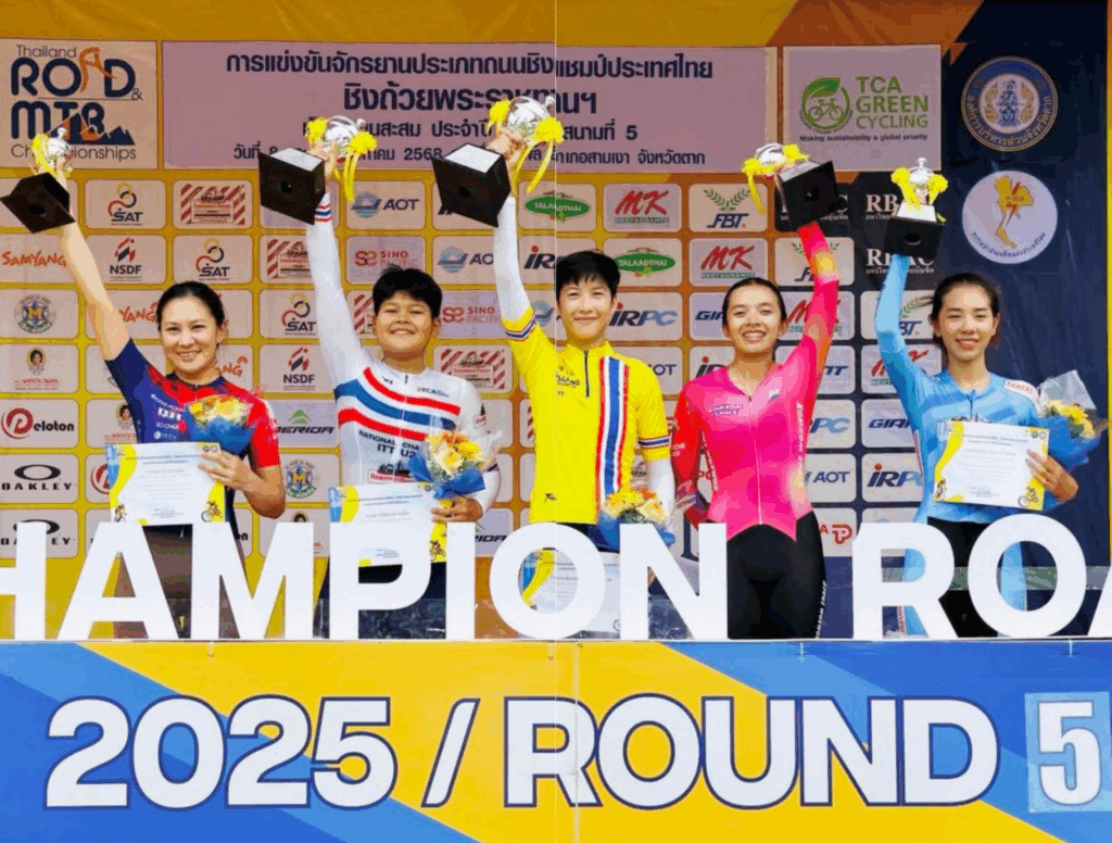 Kamolrada Khaoplod, a recent graduate of Walailak University, showcased her talent by securing second place in the road race and third in the overall annual points standings for 2025 at the final national cycling championship held at Bhumibol Dam, Tak province.
