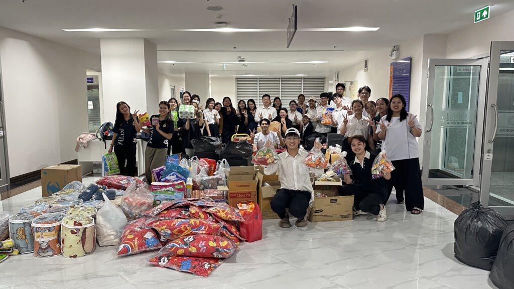สโมสรนักศึกษาสำนักวิชาแพทยศาสตร์ SMDWU ร่วมใจช่วยผู้ประสบภัยน้ำท่วมใต้