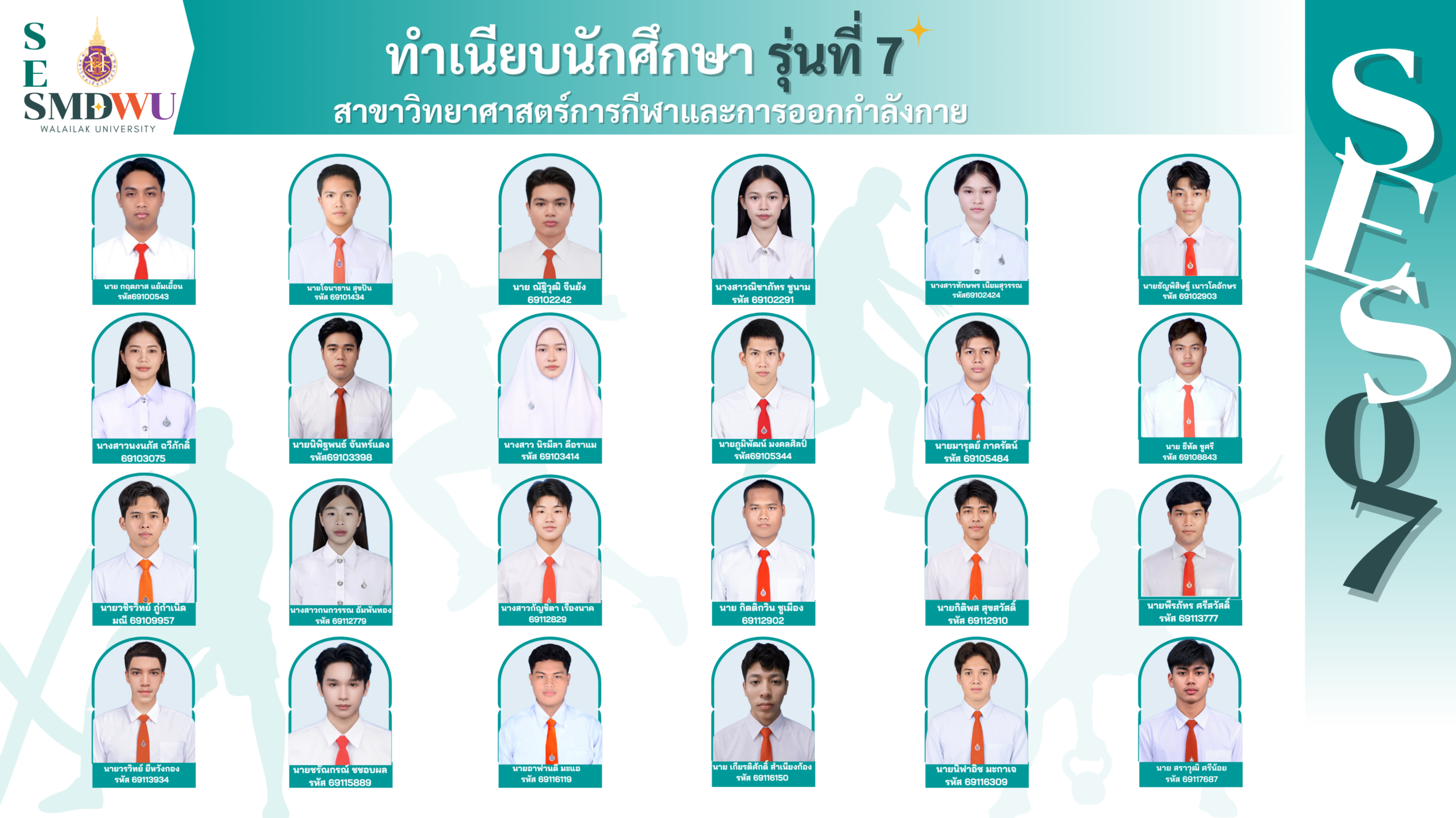 ทำเนียบนักศึกษาวิทยาศาสตร์การกีฬา รุ่นที่ 7