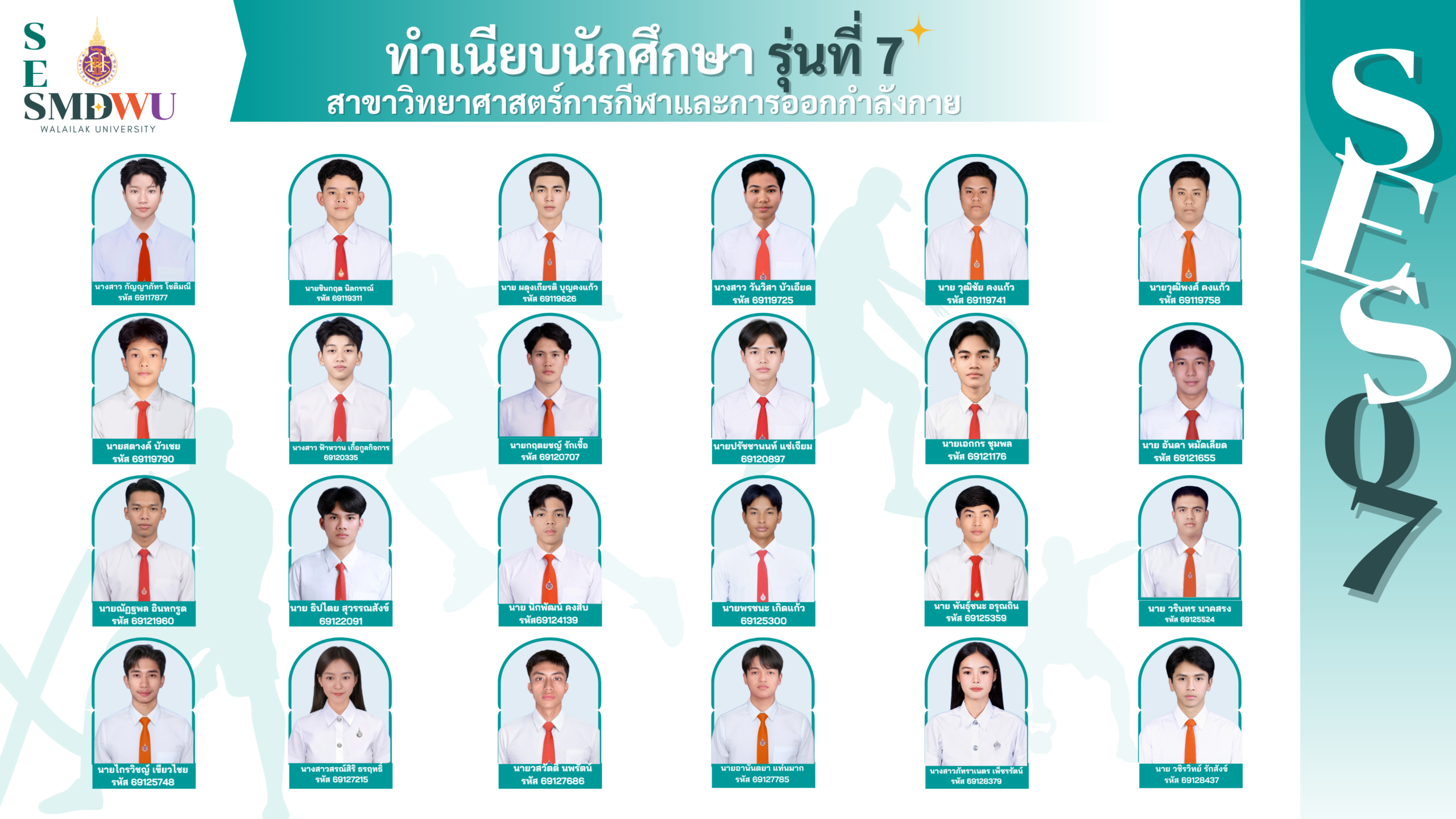 ทำเนียบนักศึกษาวิทยาศาสตร์การกีฬา รุ่นที่ 7